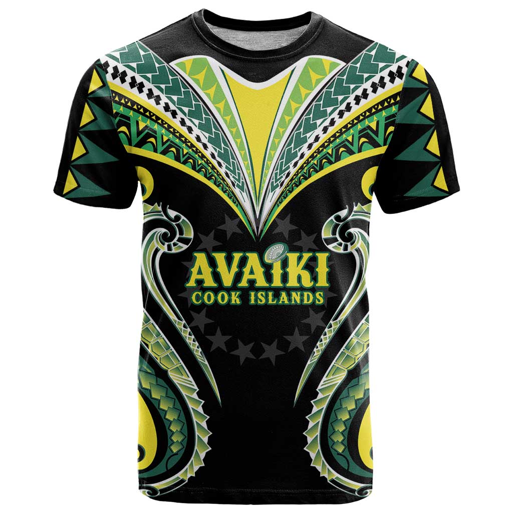 Custom Rugby Cook Islands Avaiki T Shirt Black Kuki Airani Tribal Maori Inspired LT9 Black - Polynesian Pride