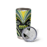Custom Rugby Cook Islands Avaiki Tumbler Cup Black Kuki Airani Tribal Maori Inspired LT9 - Polynesian Pride