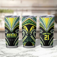 Custom Rugby Cook Islands Avaiki Tumbler Cup Black Kuki Airani Tribal Maori Inspired LT9 - Polynesian Pride