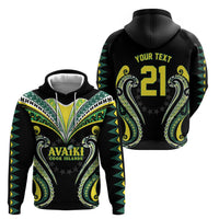 Custom Rugby Cook Islands Avaiki Zip Hoodie Black Kuki Airani Tribal Maori Inspired LT9 - Polynesian Pride