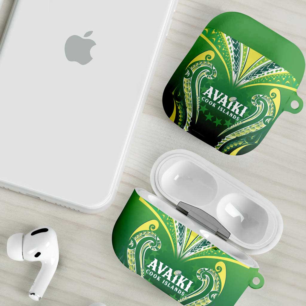 Rugby Cook Islands Avaiki AirPods Case Green Kuki Airani Tribal Maori Inspired LT9 - Polynesian Pride