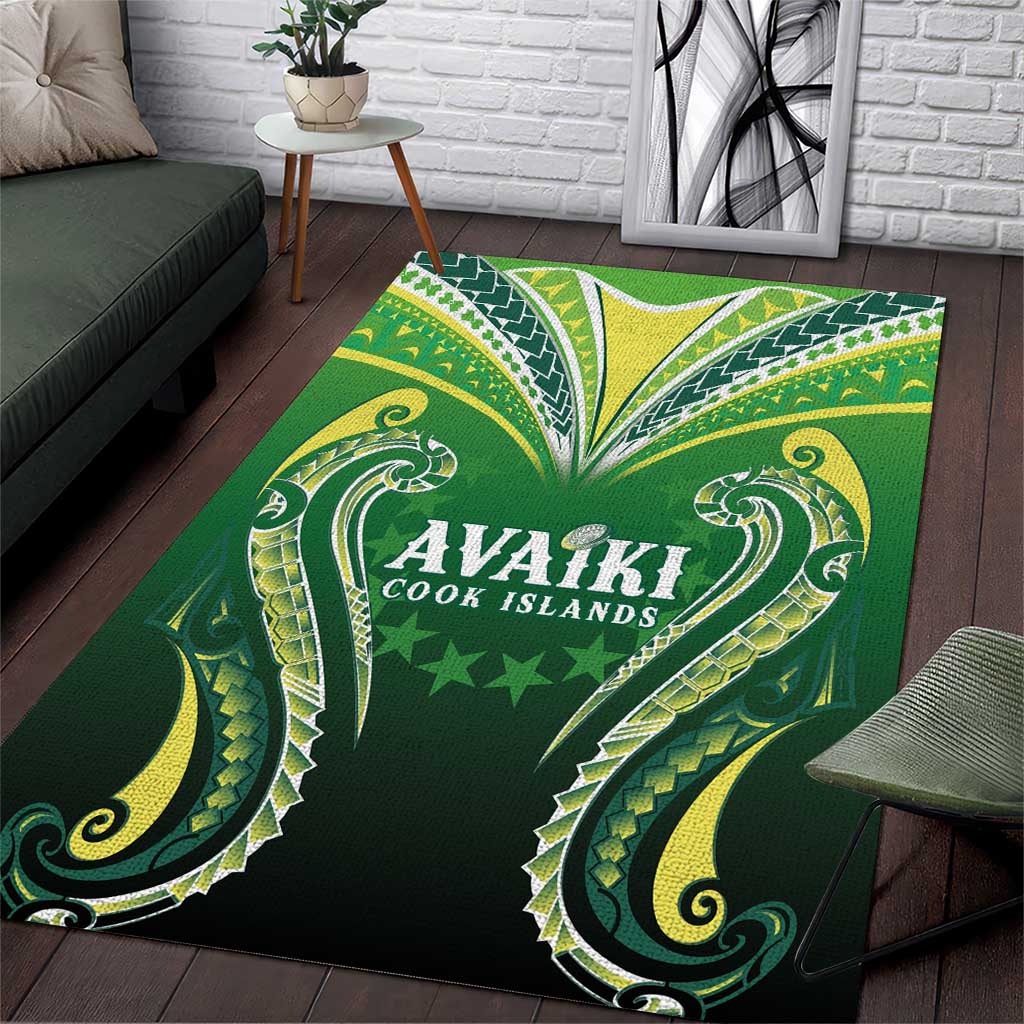 Rugby Cook Islands Avaiki Area Rug Green Kuki Airani Tribal Maori Inspired LT9 Green - Polynesian Pride