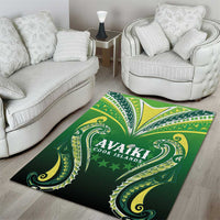 Rugby Cook Islands Avaiki Area Rug Green Kuki Airani Tribal Maori Inspired LT9 - Polynesian Pride