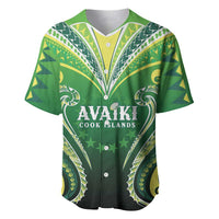 Custom Rugby Cook Islands Avaiki Baseball Jersey Green Kuki Airani Tribal Maori Inspired - Polynesian Pride