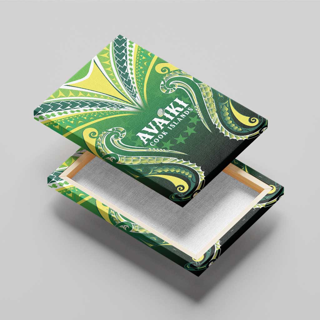 Rugby Cook Islands Avaiki Canvas Wall Art Green Kuki Airani Tribal Maori Inspired LT9 - Polynesian Pride