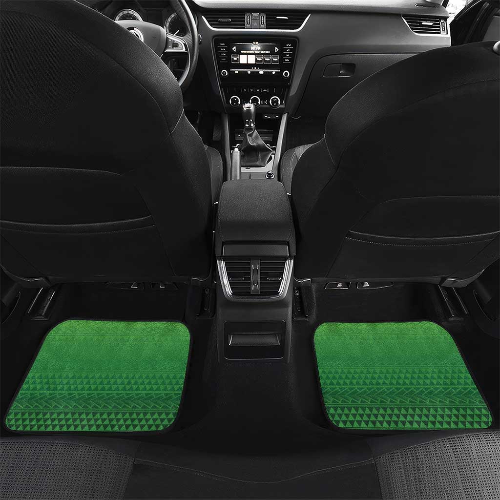 Custom Rugby Cook Islands Avaiki Car Mats Green Kuki Airani Tribal Maori Inspired LT9 Set 2pcs - Back Green - Polynesian Pride