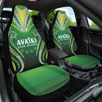 Rugby Cook Islands Avaiki Car Seat Cover Green Kuki Airani Tribal Maori Inspired LT9 One Size Green - Polynesian Pride
