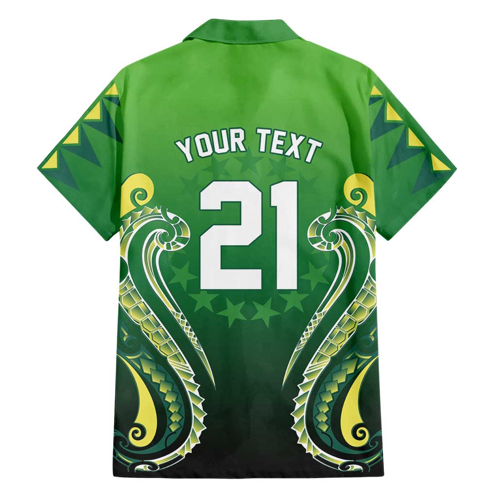 Custom Rugby Cook Islands Avaiki Family Matching Short Sleeve Bodycon Dress and Hawaiian Shirt Green Kuki Airani Tribal Maori Inspired LT9 - Polynesian Pride
