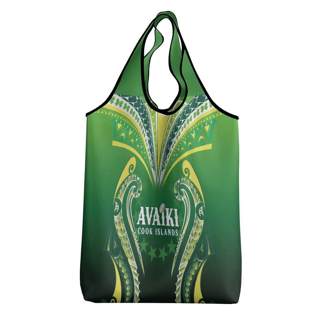 Rugby Cook Islands Avaiki Grocery Bag Green Kuki Airani Tribal Maori Inspired LT9 - Polynesian Pride