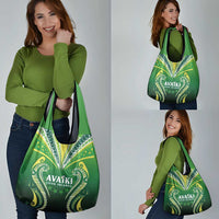 Rugby Cook Islands Avaiki Grocery Bag Green Kuki Airani Tribal Maori Inspired LT9 - Polynesian Pride