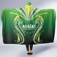Rugby Cook Islands Avaiki Hooded Blanket Green Kuki Airani Tribal Maori Inspired LT9 One Size Green - Polynesian Pride