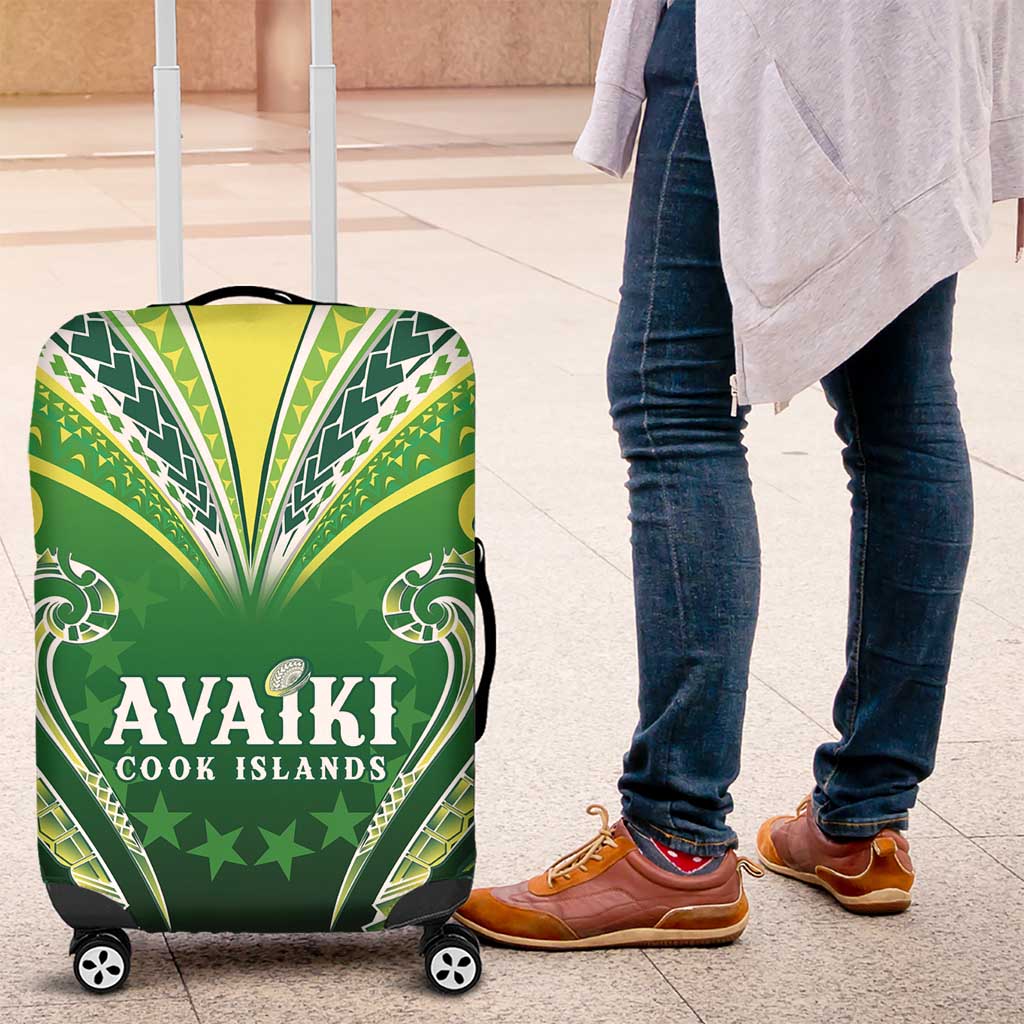 Rugby Cook Islands Avaiki Luggage Cover Green Kuki Airani Tribal Maori Inspired LT9 Green - Polynesian Pride