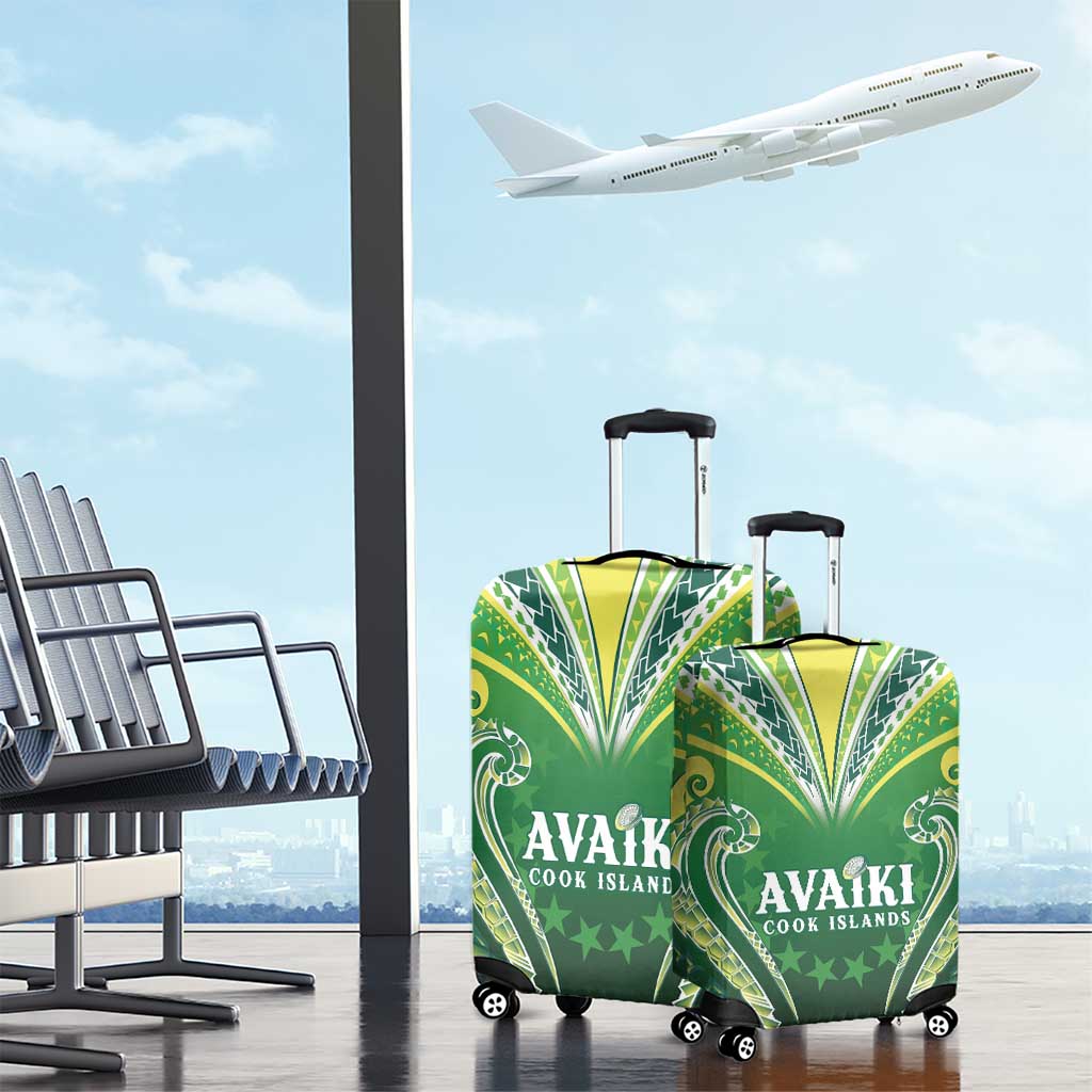 Rugby Cook Islands Avaiki Luggage Cover Green Kuki Airani Tribal Maori Inspired LT9 - Polynesian Pride