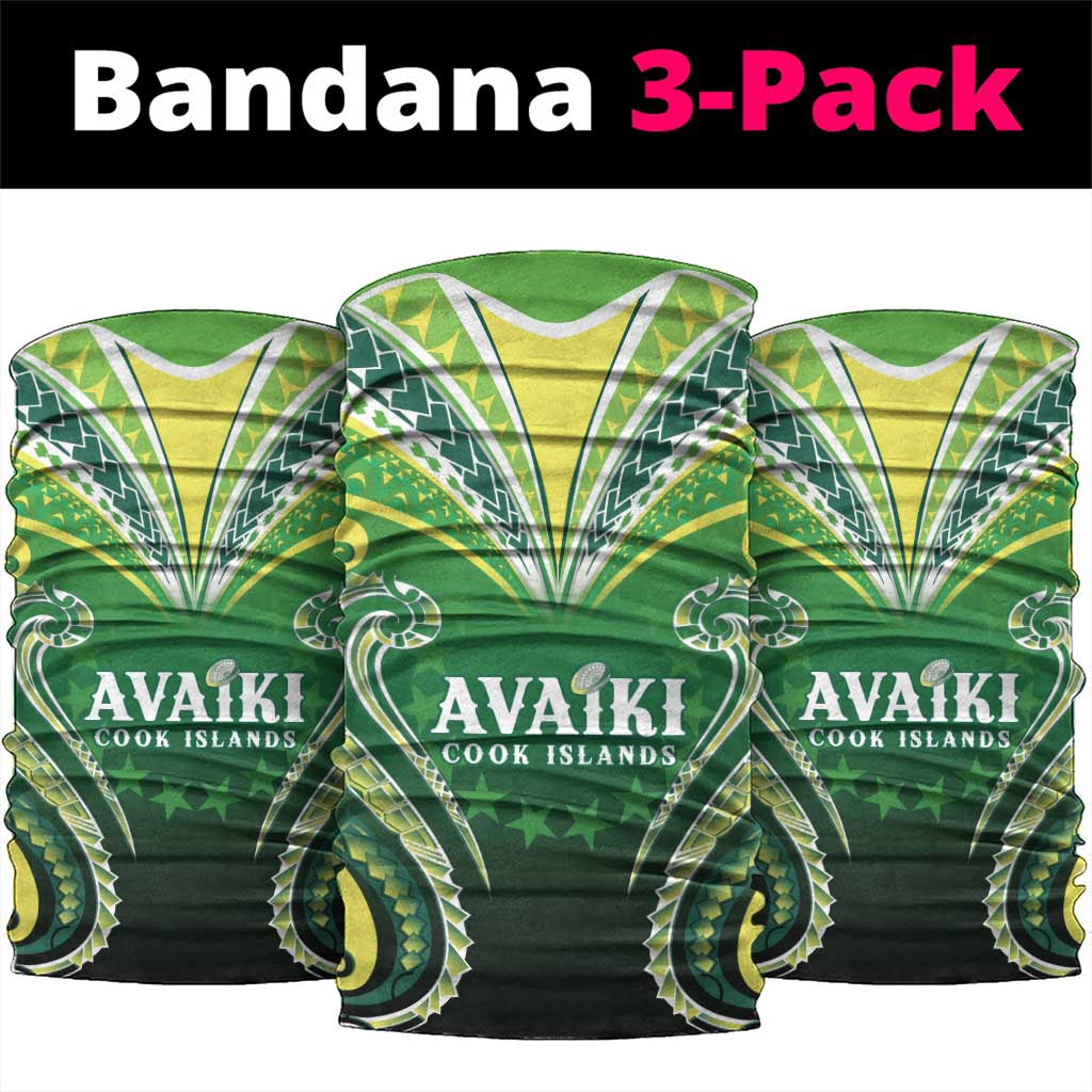 Rugby Cook Islands Avaiki Neck Gaiter Green Kuki Airani Tribal Maori Inspired LT9 package One Size: 25*50cm Green - Polynesian Pride