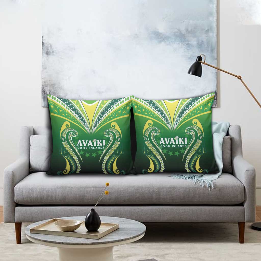 Rugby Cook Islands Avaiki Pillow Cover Green Kuki Airani Tribal Maori Inspired LT9 - Polynesian Pride