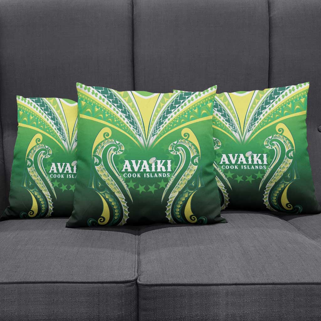 Rugby Cook Islands Avaiki Pillow Cover Green Kuki Airani Tribal Maori Inspired LT9 - Polynesian Pride