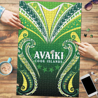 Rugby Cook Islands Avaiki Puzzle Green Kuki Airani Tribal Maori Inspired LT9 Green - Polynesian Pride