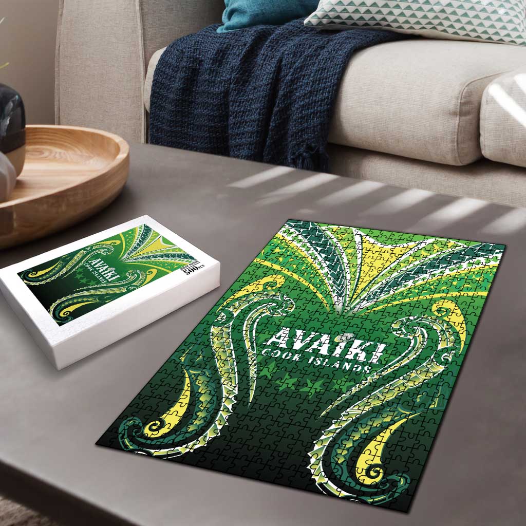 Rugby Cook Islands Avaiki Puzzle Green Kuki Airani Tribal Maori Inspired LT9 - Polynesian Pride