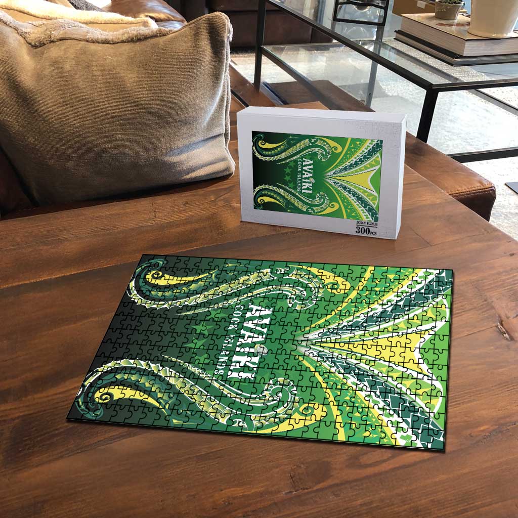 Rugby Cook Islands Avaiki Puzzle Green Kuki Airani Tribal Maori Inspired LT9 - Polynesian Pride