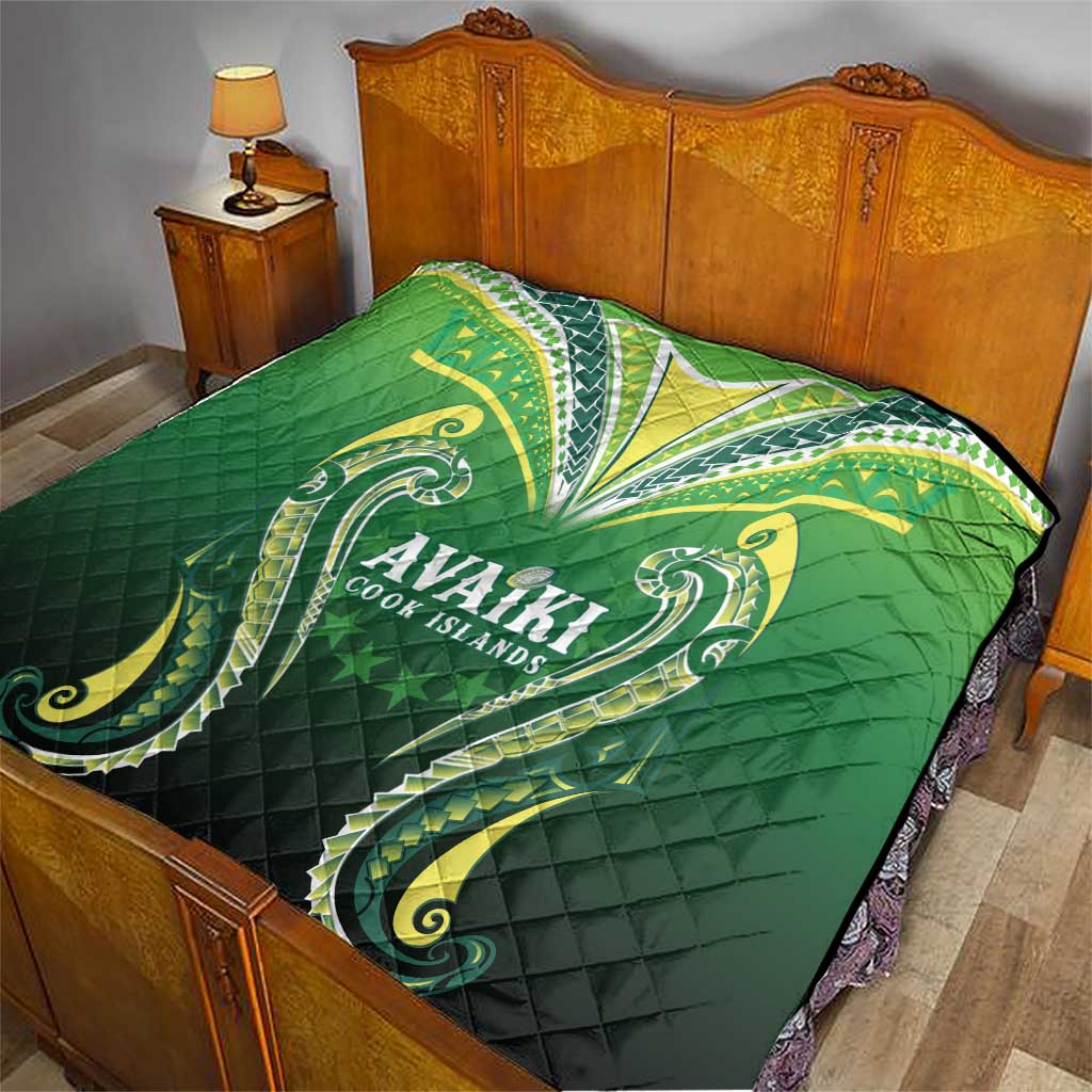 Rugby Cook Islands Avaiki Quilt Green Kuki Airani Tribal Maori Inspired LT9 - Polynesian Pride