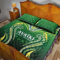 Rugby Cook Islands Avaiki Quilt Bed Set Green Kuki Airani Tribal Maori Inspired LT9 - Polynesian Pride