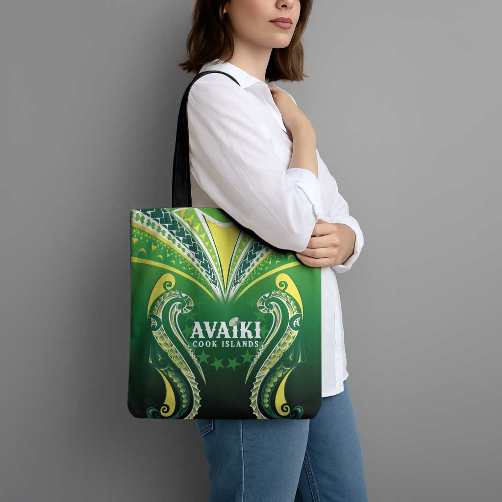 Rugby Cook Islands Avaiki Tote Bag Green Kuki Airani Tribal Maori Inspired LT9 - Polynesian Pride