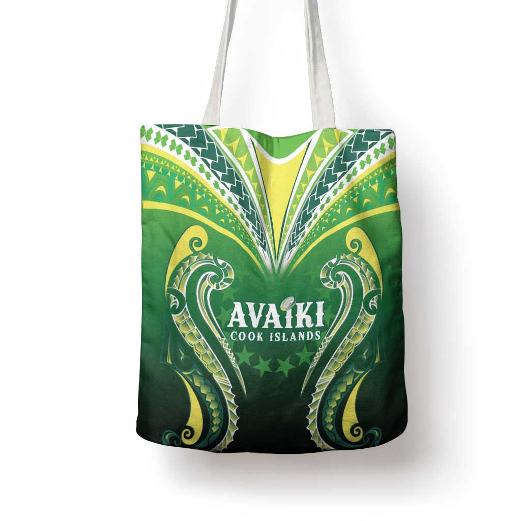 Rugby Cook Islands Avaiki Tote Bag Green Kuki Airani Tribal Maori Inspired LT9 - Polynesian Pride