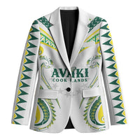 Custom Rugby Cook Islands Avaiki Blazer White Kuki Airani Tribal Maori Inspired LT9 Unisex White - Polynesian Pride