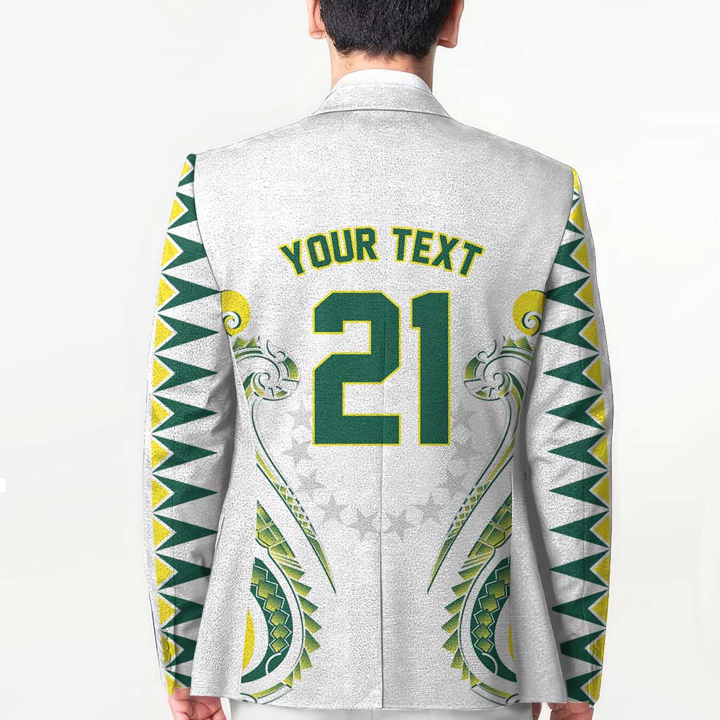Custom Rugby Cook Islands Avaiki Blazer White Kuki Airani Tribal Maori Inspired LT9 - Polynesian Pride