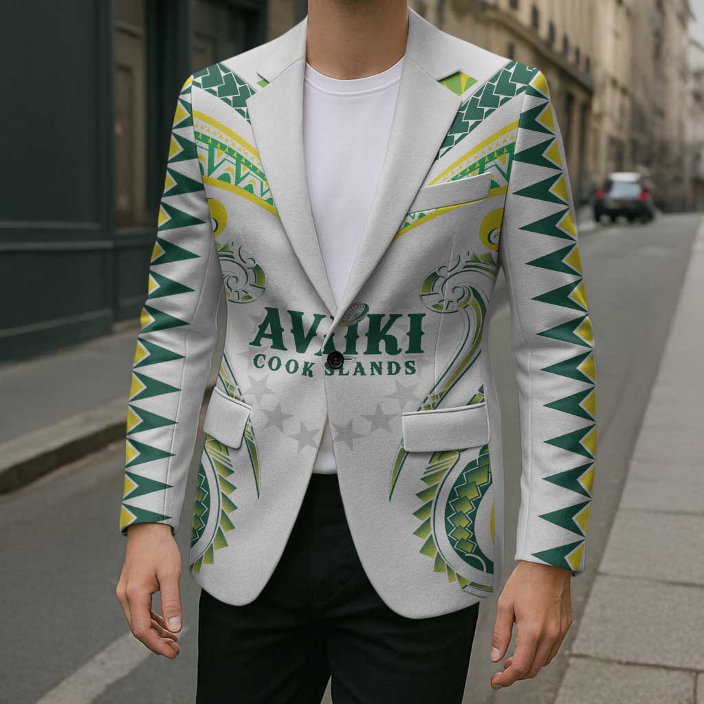 Custom Rugby Cook Islands Avaiki Blazer White Kuki Airani Tribal Maori Inspired LT9 - Polynesian Pride