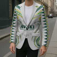 Custom Rugby Cook Islands Avaiki Blazer White Kuki Airani Tribal Maori Inspired LT9 - Polynesian Pride