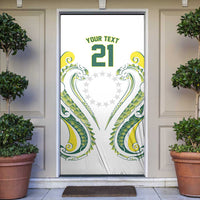 Custom Rugby Cook Islands Avaiki Door Cover White Kuki Airani Tribal Maori Inspired LT9 White - Polynesian Pride