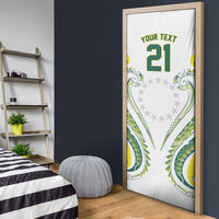 Custom Rugby Cook Islands Avaiki Door Cover White Kuki Airani Tribal Maori Inspired LT9 - Polynesian Pride