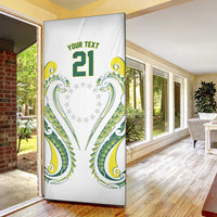 Custom Rugby Cook Islands Avaiki Door Cover White Kuki Airani Tribal Maori Inspired LT9 - Polynesian Pride