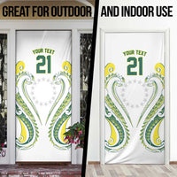 Custom Rugby Cook Islands Avaiki Door Cover White Kuki Airani Tribal Maori Inspired LT9 - Polynesian Pride