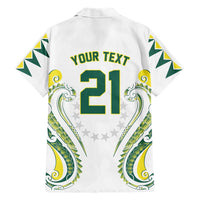 Custom Rugby Cook Islands Avaiki Family Matching Off Shoulder Short Dress and Hawaiian Shirt White Kuki Airani Tribal Maori Inspired LT9 - Polynesian Pride