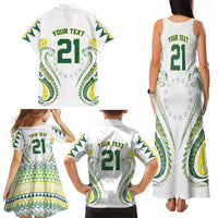 Custom Rugby Cook Islands Avaiki Family Matching Tank Maxi Dress and Hawaiian Shirt White Kuki Airani Tribal Maori Inspired LT9 - Polynesian Pride