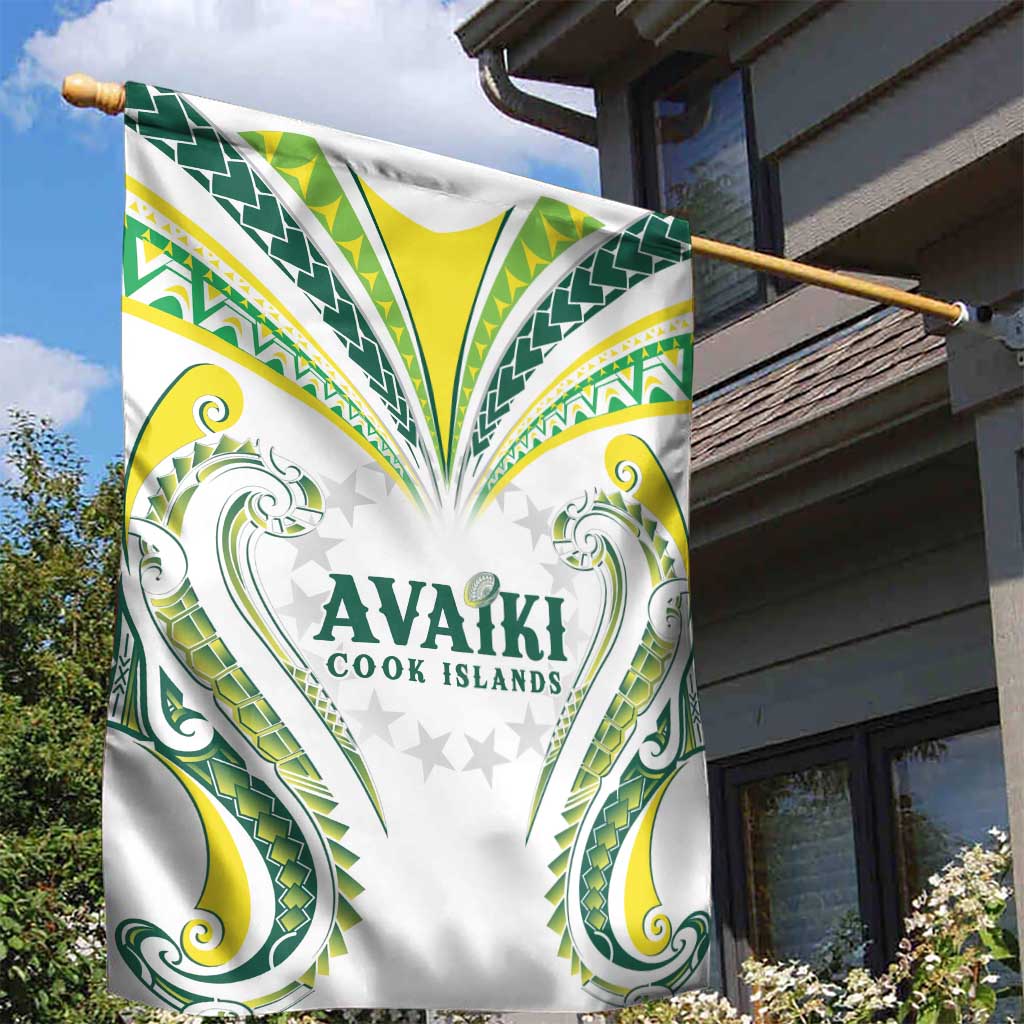 Rugby Cook Islands Avaiki Garden Flag White Kuki Airani Tribal Maori Inspired LT9 - Polynesian Pride