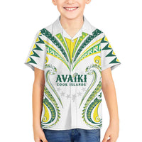 Custom Rugby Cook Islands Avaiki Hawaiian Shirt White Kuki Airani Tribal Maori Inspired LT9 - Polynesian Pride