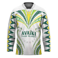 Custom Rugby Cook Islands Avaiki Hockey Jersey White Kuki Airani Tribal Maori Inspired LT9 Unisex White - Polynesian Pride