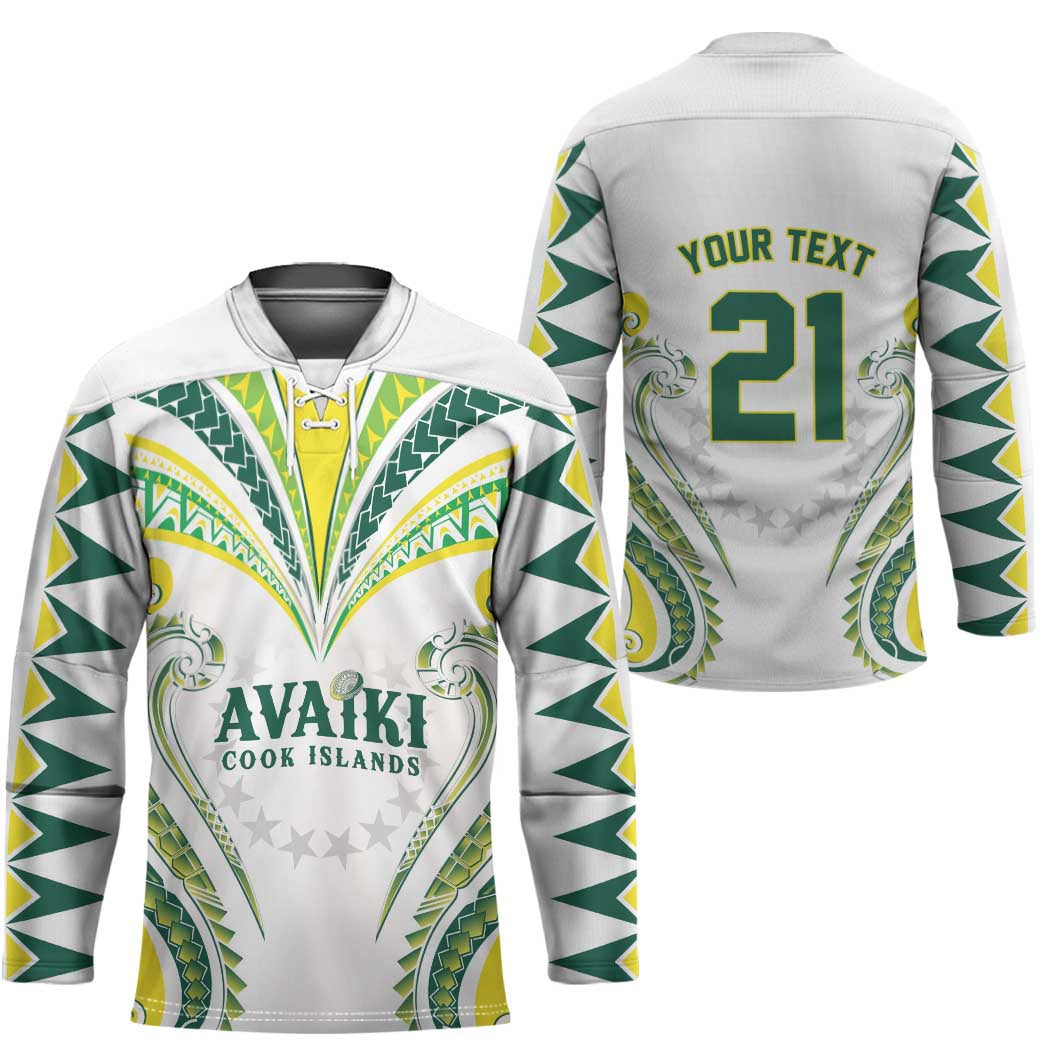 Custom Rugby Cook Islands Avaiki Hockey Jersey White Kuki Airani Tribal Maori Inspired LT9 - Polynesian Pride