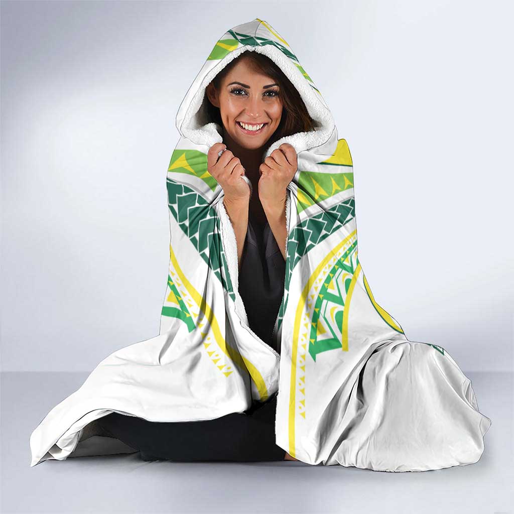 Rugby Cook Islands Avaiki Hooded Blanket White Kuki Airani Tribal Maori Inspired LT9 - Polynesian Pride
