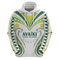 Custom Rugby Cook Islands Avaiki Hoodie White Kuki Airani Tribal Maori Inspired LT9 - Polynesian Pride