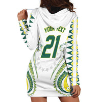 Custom Rugby Cook Islands Avaiki Hoodie Dress White Kuki Airani Tribal Maori Inspired LT9 - Polynesian Pride