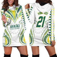 Custom Rugby Cook Islands Avaiki Hoodie Dress White Kuki Airani Tribal Maori Inspired LT9 - Polynesian Pride