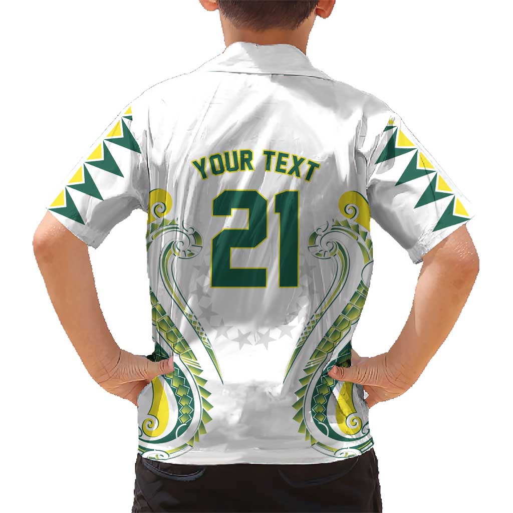 Custom Rugby Cook Islands Avaiki Kid Hawaiian Shirt White Kuki Airani Tribal Maori Inspired LT9 - Polynesian Pride