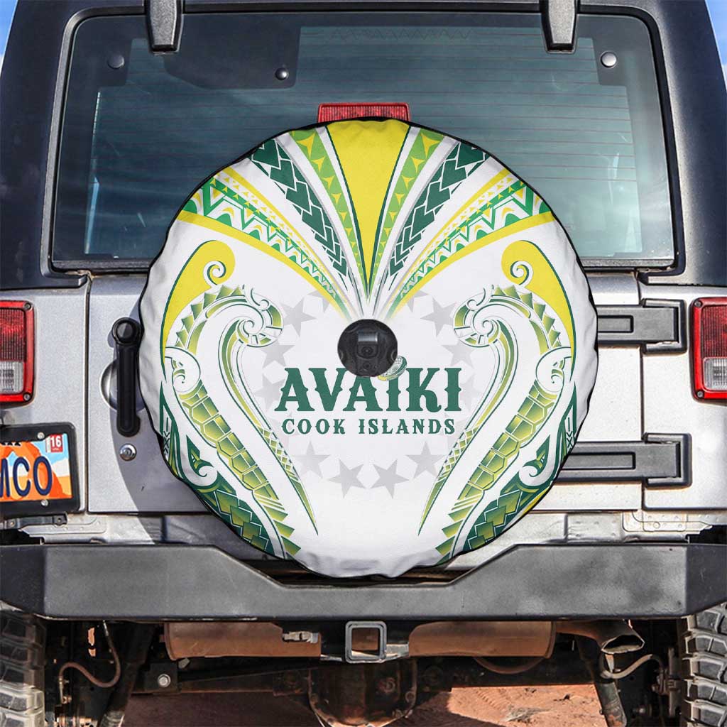 Rugby Cook Islands Avaiki Spare Tire Cover White Kuki Airani Tribal Maori Inspired LT9 White - Polynesian Pride