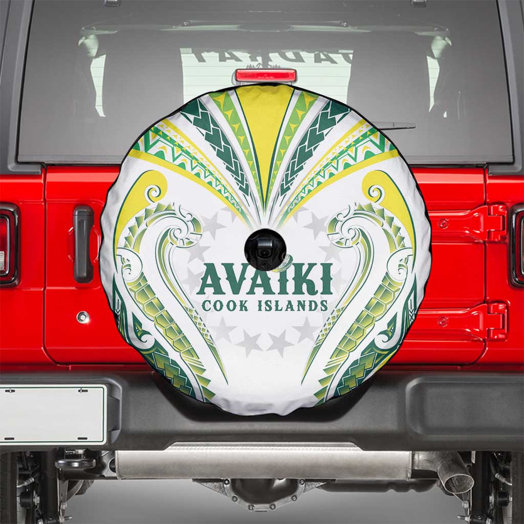 Rugby Cook Islands Avaiki Spare Tire Cover White Kuki Airani Tribal Maori Inspired LT9 - Polynesian Pride