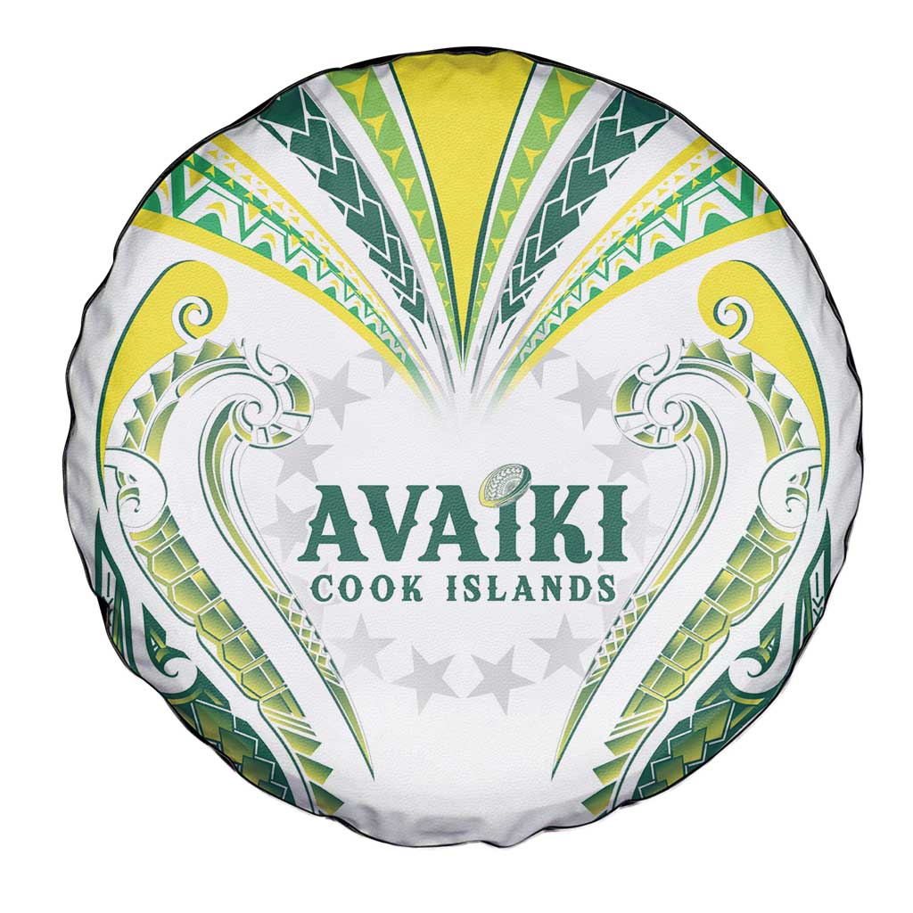 Rugby Cook Islands Avaiki Spare Tire Cover White Kuki Airani Tribal Maori Inspired LT9 - Polynesian Pride