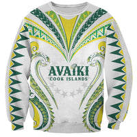 Custom Rugby Cook Islands Avaiki Sweatshirt White Kuki Airani Tribal Maori Inspired LT9 Unisex White - Polynesian Pride